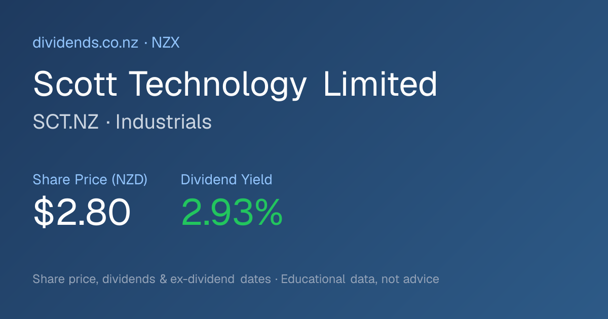 Scott Technology (SCT.NZ) Dividend 2026 | Dates & Yield